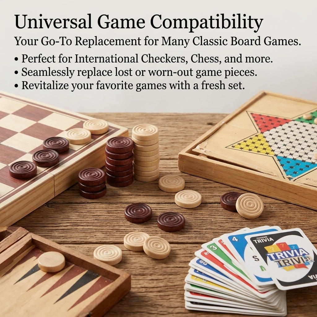 24개/세트 나무 원형 체커 조각, 백개먼 체스 게임  - Board Game Zenith 리뷰 및 가격